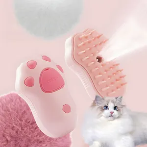 Katzen und Hunde Spray-Wasserpflegepinsel Haustierhaarentfernung Kamm dampfige Katzenpinsel Schleifenentferner Massage und Bad