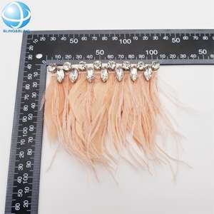 Apliques de plumas azul real de lujo, adorno para zapatos, tira de encaje de plumas de avestruz de cristal, accesorios para sandalias - Product Image 3