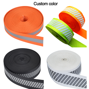 Bán Buôn Tùy Chỉnh Đầy Màu Sắc Băng Phản Quang Huỳnh Quang Cảnh Báo Vải Polyester Nylon Băng Phản Quang Vải - Product Image 6