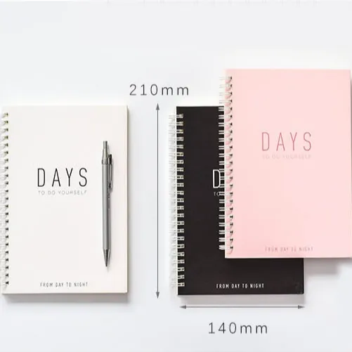 Atacado personalizado diário cor completa personalizado diário jornal espiral nota livros a5 planejador caderno impressão