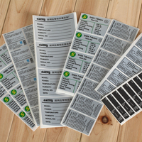 Étiquettes autocollantes en vinyle PET/PVC brillant, imperméables, sur rouleau/feuille, personnalisées, en gros, pour produits électroniques, finition argent mate
