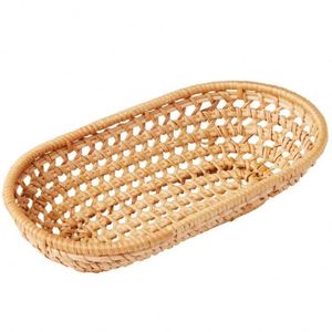 Langlebiger Rattan-PE-Wäschekorb, hohl gewebter Hyazinthen-Riesenkorb, rosa Brotkorb, handgewebte Servierlösung, faltbar - Product Image 3