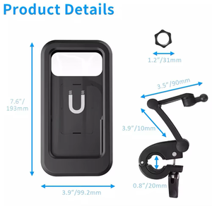 Soporte Giratorio Flexible para Teléfono de Bicicleta, Bolsa Impermeable para Bicicleta de Montaña, Funda Universal Negra para Navegación GPS - Product Image 5