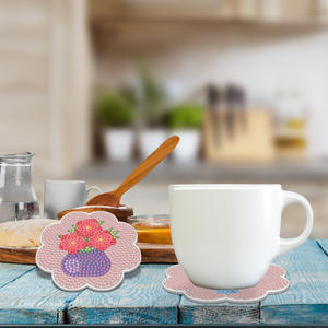 Posavasos de pintura de diamantes artesanales de mandala serie de flores coloridas personalizadas con juego de posavasos de taza con tapa - Product Image 3