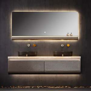 Hotel Luxury Modern Design Slate <b>Bathroom</b> Cabinet Furniture Countertop <b>Bathroom</b> Vanity with Sink and Storage Drawers - Product Image 4