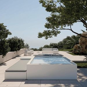 Mini Small Size <strong>Custom</strong> Calm Water <strong>Overflow</strong> Swim Spa Above Ground Pool Fiberglass Hot Iced Cold Plunge Tub Swimming Pool for Home - Product Image 2