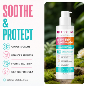 Gel apaisant de haute qualité à formule douce pour les soins quotidiens après l'épilation, hydratant la peau endommagée, zones intimes, peau du bikini - Product Image 3