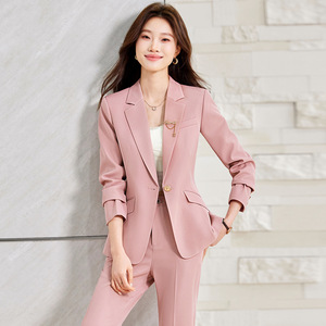 Women's Suit Set Three Quarter Sleeve Anti-Wrinkle Office Lady Commute Work Uniform Spring Formal Tailored Suit - Product Image 3