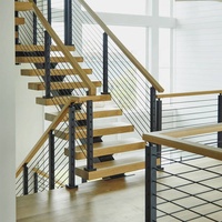 Fournitures de construction : Escalier ultra moderne en verre et métal pour appartement, design extérieur en forme de U et de L, escalier mono-rampe