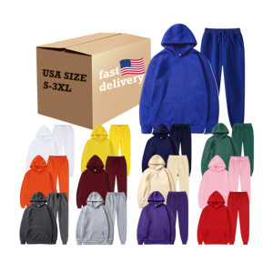 Hoodie and <b>Jogger</b> Sweat Comfortable Breathable Fleece Pullover Jogging Suit <b>Sets</b> Sublimation Blank Outdoor Sweatshirt <b>Set</b> - Product Image 1