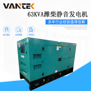 เครื่องกำเนิดไฟฟ้าดีเซล Jiangsu Wantai 63kVA แบบเงียบ 50kW ระบายความร้อนด้วยอากาศ พร้อมหลังคาเก็บเสียง ระบบตัดการทำงานเมื่อน้ำมันน้อย - Product Image 5