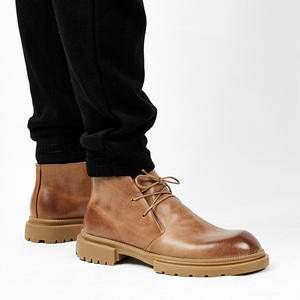 Botas casuales clásicas para hombre para primavera y verano Botas de trabajo de cuero vacuno de alta calidad Botas chukka modernas para hombre - Product Image 2