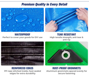 Telo in PE Impermeabile Personalizzato Rinforzato con <span class=keywords><strong>Occhielli</strong></span>, Resistente ai Raggi UV, <span class=keywords><strong>per</strong></span> Copertura Auto, Agricoltura e Protezione Esterna - Product Image 5