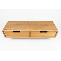 Table console flottante en chêne avec tiroirs, mobilier moderne pour salon, design en bois massif, couleur personnalisée, haute qualité