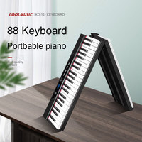 Piano numérique pliable rechargeable et clavier électronique avec touches lestées, design léger, haut-parleur stéréo intégré
