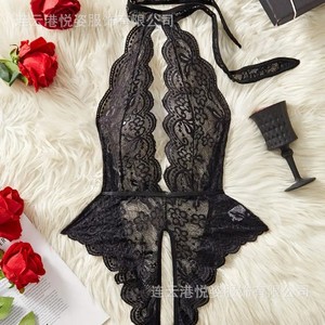 Combinaison sexy en forme d'ours en peluche avec décolleté en V profond et bretelles à entrejambe ouvert, lingerie, chemise de nuit séduisante que vous n'avez pas besoin de retirer - Product Image 1