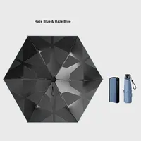 Parapluie pliant en quatre sections avec mémoire de forme, protection solaire en caoutchouc noir, impression par transfert, vente en gros