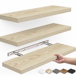 벽걸이형 나무 선반, 욕실, 침실, 거실용 루스틱 스타일 - Product Image 5
