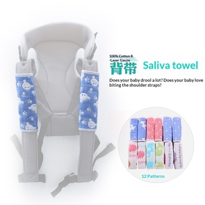 Baberos de algodón puro de ocho capas impermeables con tirantes para niños, <span class=keywords><strong>toalla</strong></span> para la saliva con tirantes traseros, <span class=keywords><strong>toalla</strong></span> para el sudor de bebé con tirantes traseros, diseño tipo gofre. - Product Image 2