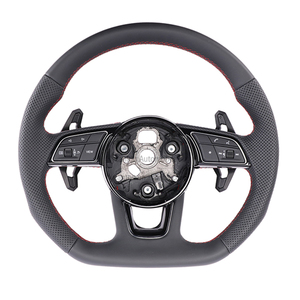 Nuevo producto explosivo de cuero perforado con volante de coche de costura roja para Audi A3 A4 A4L A5 A6 B9 volante - Product Image 1
