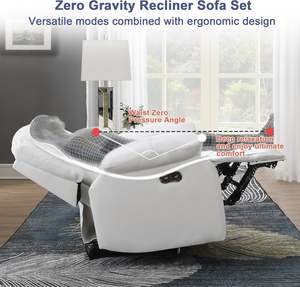 Silla reclinable JS para sala de estar, mecanismo de gravedad 0, tapizado, aire, cuero, luces LED, sofá reclinable eléctrico - Product Image 3