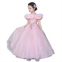 Robes longues à fleurs pour filles, style princesse, pour l'été, fête d'anniversaire, mariage, spectacle, costume blanc de Noël, vêtements pour enfants en gros
