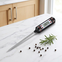 Thermomètre numérique portable à lecture instantanée avec sonde en acier inoxydable pour barbecue, grillades et cuisine