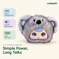 Mini Aimmy Mignonne Peluche Koala Grise Douce, Compagnon Parlant avec Chat Vocal IA, Soutien Émotionnel, Cadeau de Bureau, Éducatif Montessori