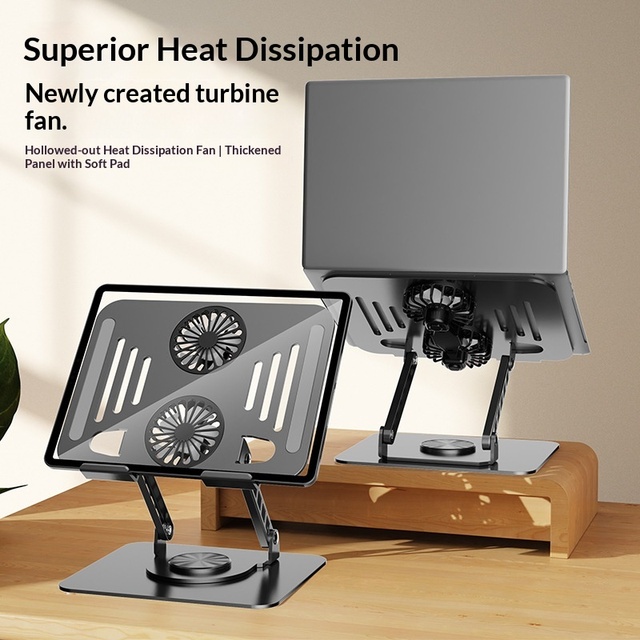 Laptop Stand Computer-supported Elevated Suspended Cooling Rack Support With a Fan