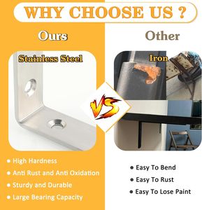 Connettore per mobili a forma di L in acciaio inossidabile SSR per soggiorno cucina camera da letto-angolo connettore in legno staffa a forma di L in alluminio - Product Image 5