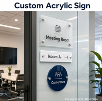 Panneau de signalisation directionnel en acrylique personnalisé, à fixer au mur, pour le signalisation des couloirs de bureau, logo en forme de flèche, impression UV, vente en gros