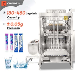 Machine d'emballage verticale automatique multi-lignes pour sachets de solution buccale et de bain de bouche - Product Image 1