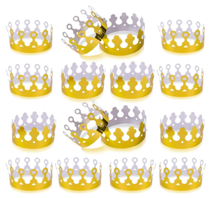 Couronnes en papier doré fête en vrac roi <span class=keywords><strong>princesse</strong></span> couronnes d'or chapeaux chapeaux <span class=keywords><strong>de</strong></span> fête en or pour enfants adultes célébration d'anniversaire bébé douche - Product Image 6