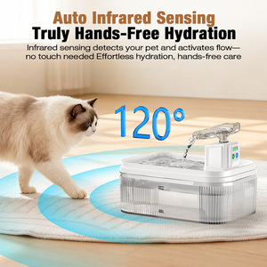 Fuente de agua inalámbrica para gatos y perros, dispensador automático de agua potable para mascotas de gran capacidad, color blanco WF11 - Product Image 2