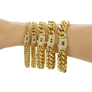 メンズ ヒップホップ 6～14mm マイアミ キューバン チェーン ネックレス 14K 18K ゴールドメッキ ステンレス スチール モナコ キューバン リンク - Product Image 3
