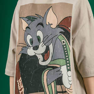 Vêtements pour femmes Anime, Nouvelle collection été 2025, T-shirt noir à manches courtes grande taille style Goth, motif chat 'Killing <span class=keywords><strong>Stalking</strong></span>' - Product Image 6