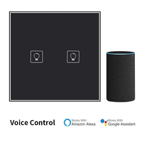 Interruptor de cortina bidireccional de 2 luces con aplicación remota Smart Life tuya WiFi interruptor de 2 bandas con Google Alexa