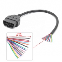 Adaptador OBD2 J1962 de 16 Pines al por Mayor, Conector Macho OBDII a Cable de Extensión OBD OBDII Abierto para DIY
