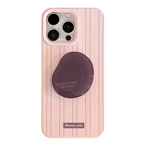 Porta chicco di caffè 15 custodia per telefono cellulare morbida in TPU per <span class=keywords><strong>iPhone</strong></span> <span class=keywords><strong>11</strong></span> Pro 13 retrò 14 16 Pro Max <span class=keywords><strong>Retro</strong></span> rosa marrone Design a strisce - Product Image 5