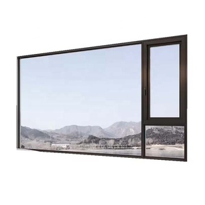 Fenêtre à battant en aluminium moderne à <span class=keywords><strong>triple</strong></span> <span class=keywords><strong>vitrage</strong></span> <span class=keywords><strong>acoustique</strong></span>, résistante aux ouragans, à manivelle, à isolation thermique, noire et fixe - Product Image 2