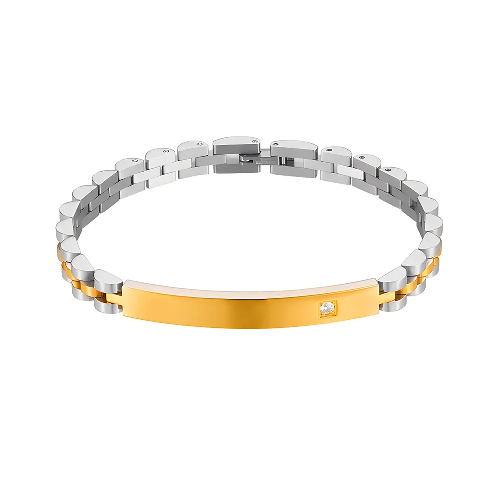 Braccialetto da donna in acciaio inossidabile con incisione diamantata disponibile per bracciale in bianco da donna