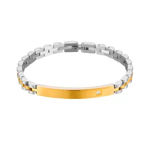 Braccialetto da donna in acciaio inossidabile con incisione diamantata disponibile per bracciale in bianco da donna