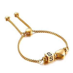 ผู้หญิงสแตนเลส Capital ตัวอักษรเริ่มต้นลูกปัด Charm สร้อยข้อมือลูกปัด - Product Image 2