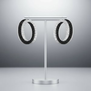 Boucles d'oreilles solitaires en onyx noir naturel et moissanite |   Argent sterling |   Pierre facettée de 1 mm |   Design minimaliste |   pour - Product Image 2