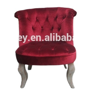 Fauteuil d'appoint de petite taille en tissu velours <span class=keywords><strong>rouge</strong></span> <span class=keywords><strong>vin</strong></span> - Product Image 4