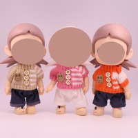 Vêtements de poupée au crochet faits à la main, ensemble de Noël adorable et élégant sur le thème des animaux et de la nature, tenue mignonne avec accessoires