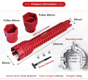 ประแจอเนกประสงค์ <span class=keywords><strong>8</strong></span> <span class=keywords><strong>in</strong></span> <span class=keywords><strong>1</strong></span> สำหรับอ่างล้างจาน เครื่องมือประปาอเนกประสงค์ ประแจก๊อกน้ำสำหรับห้องครัวและห้องน้ำ - Product Image 5