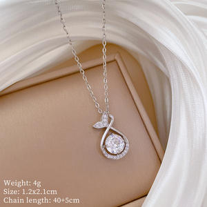 HY <span class=keywords><strong>Mylove</strong></span> Bijoux Unisexe en Acier Inoxydable, Pendentif Médaillon Tendance avec Chaîne à Maillons, Pierre Zircon, Style Hip Hop, Anniversaire, Plaqué Rhodium - Product Image 6