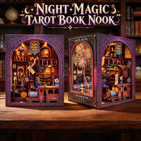 Kit de maison miniature DIY en gros avec lumière LED, puzzle 3D en bois, modèle de maison de poupée à construire pour adultes et enfants, cadeaux, décoration intérieure