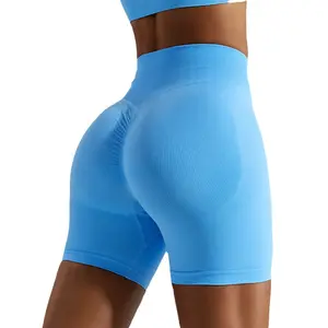 Shorts de ioga para mulheres, shorts casuais de cintura alta para exercícios e controle de barriga, roupas fitness para motociclistas, atacado